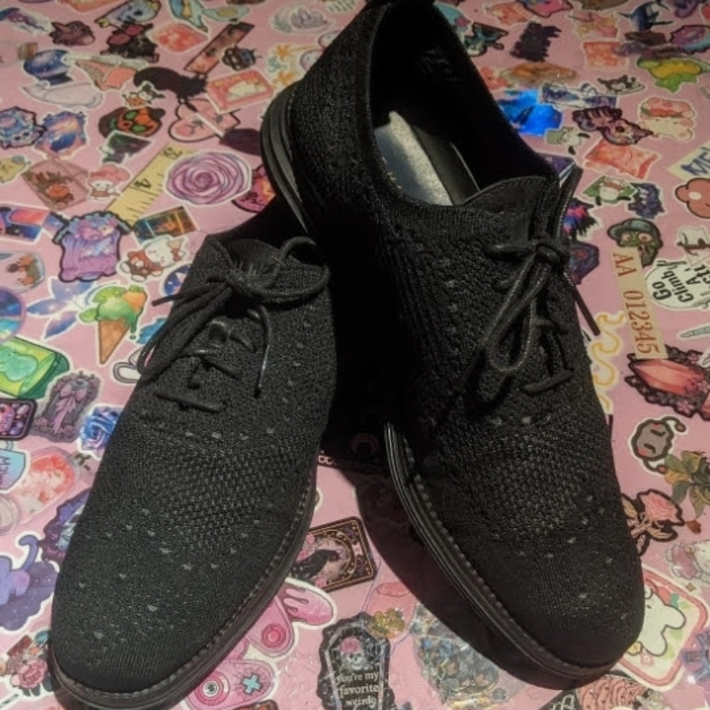 Cole Haan Black Knit Oxfords